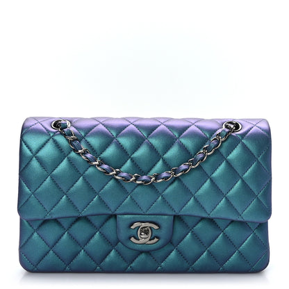 Chanel Iridescent Lambskin Quilted Medium Double Flap Turquoise 1 of 9