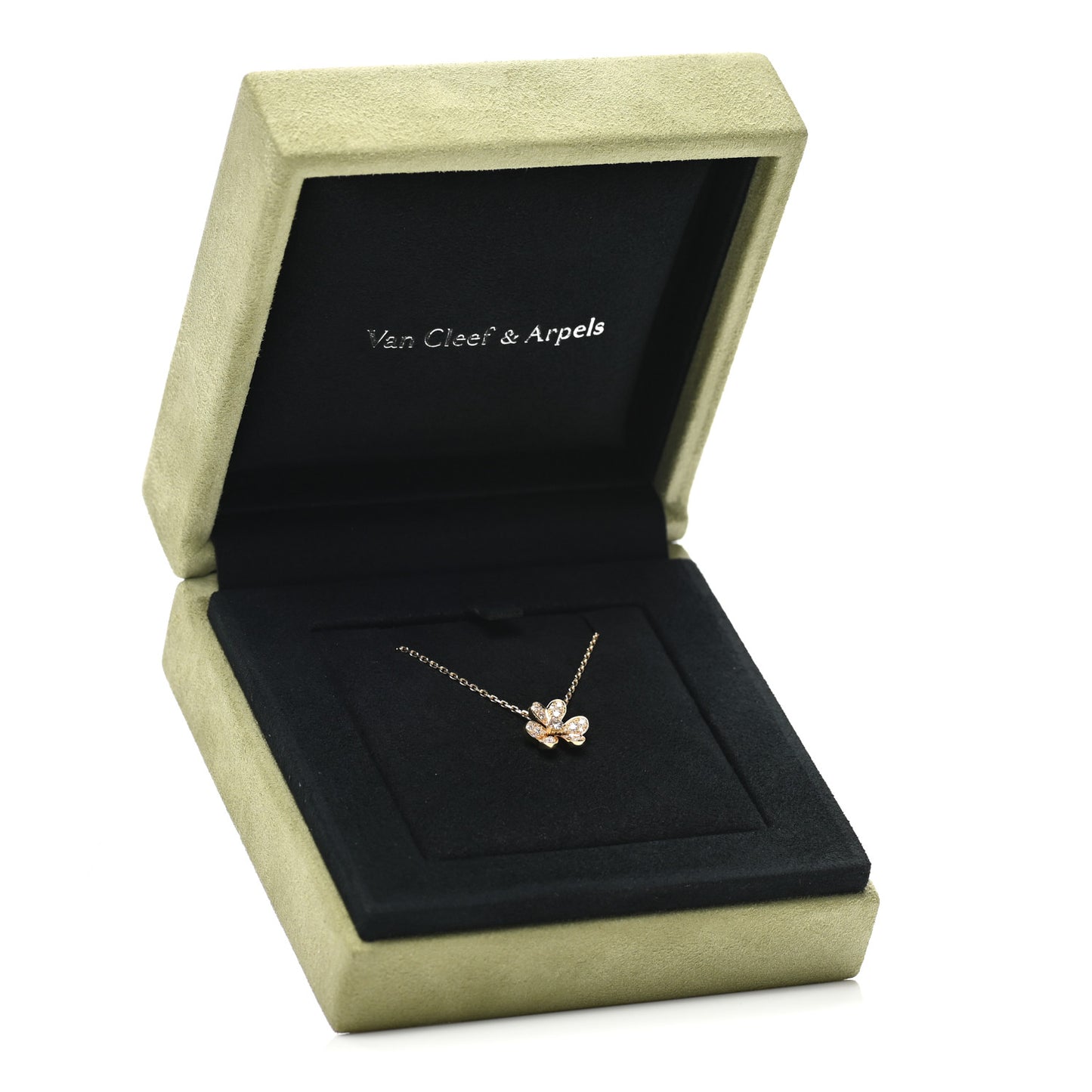 18K Yellow Gold Diamond Mini Frivole Pendant Pave Necklace