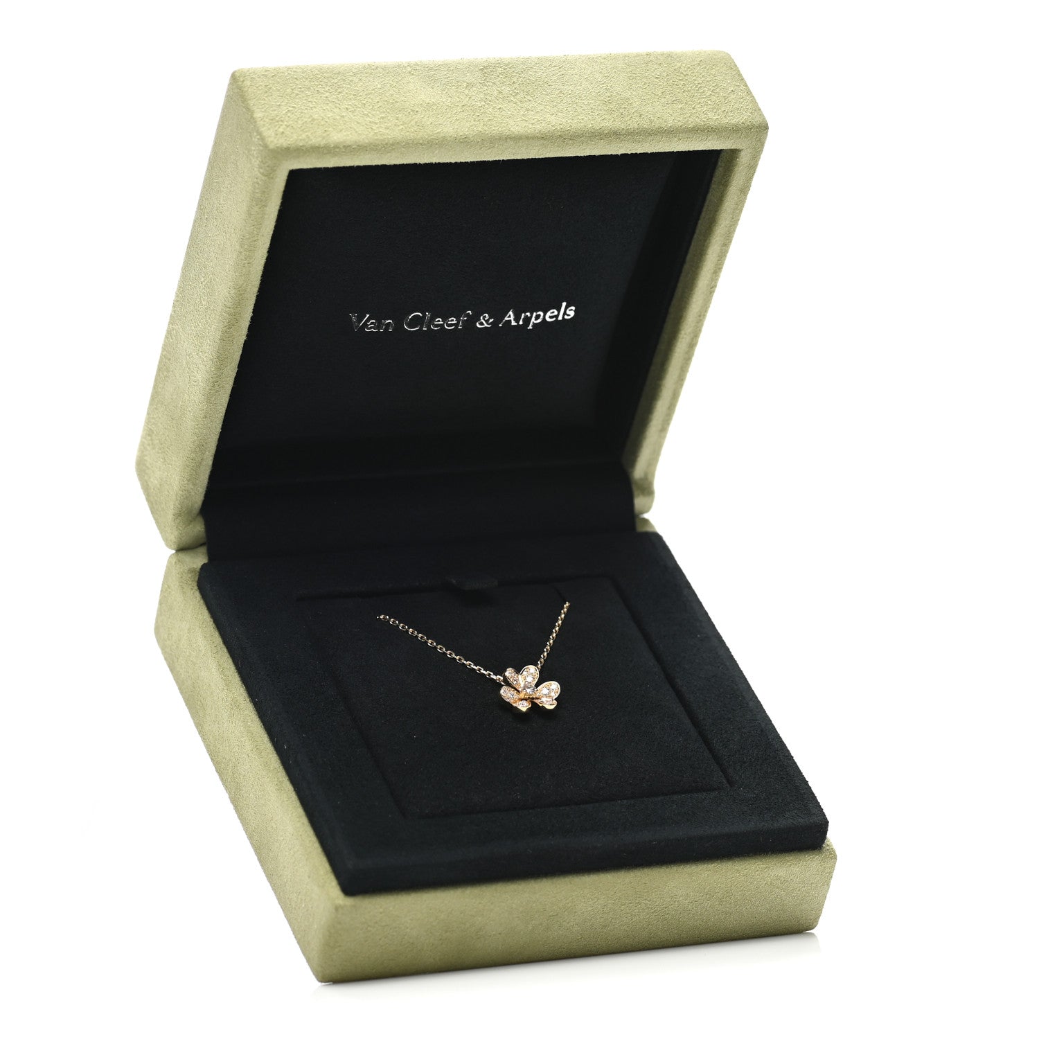 Van Cleef & Arpels 18K Yellow Gold Diamond Mini Frivole Pendant Pave Necklace 7 of 7
