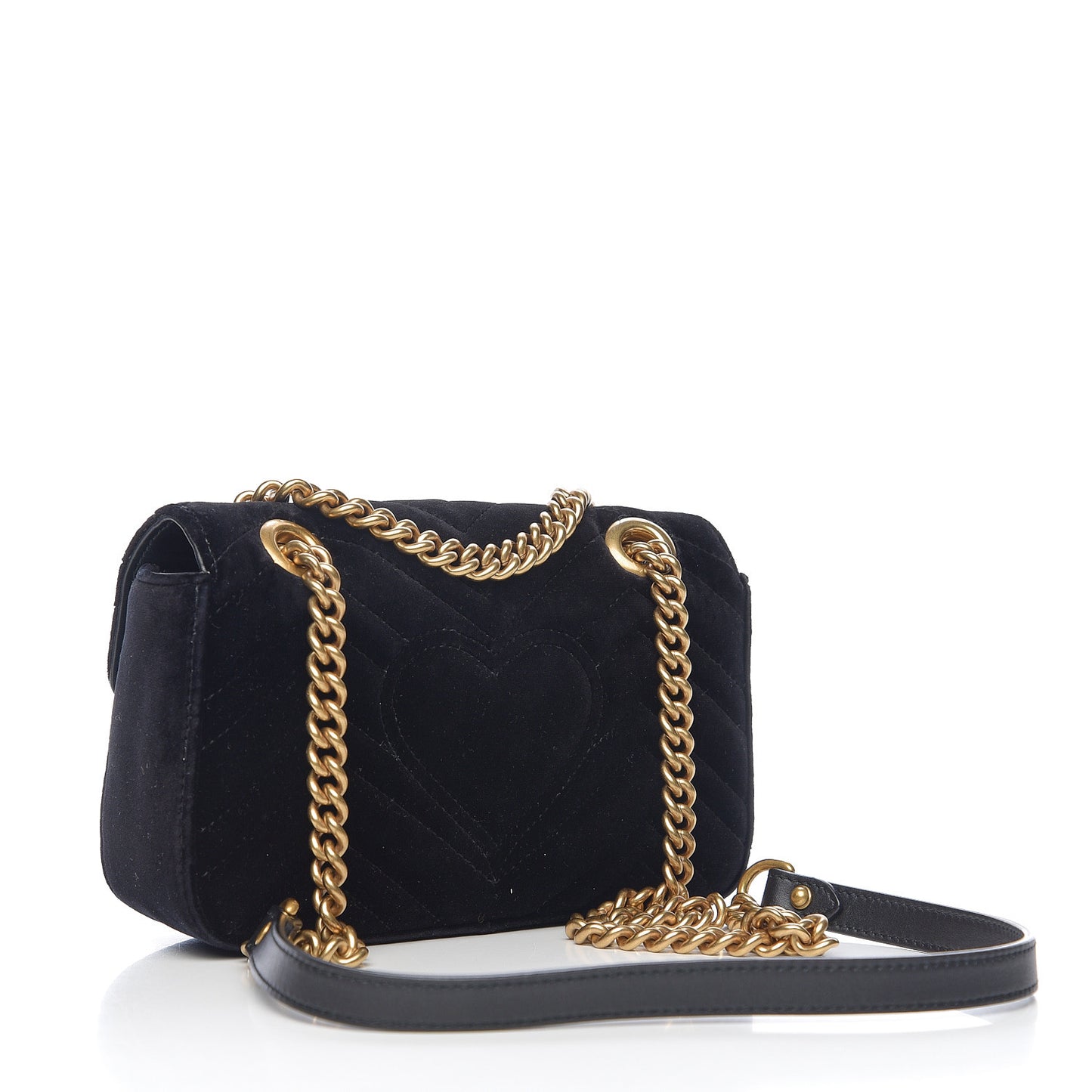 Velvet Matelasse Mini GG Marmont Shoulder Bag Black