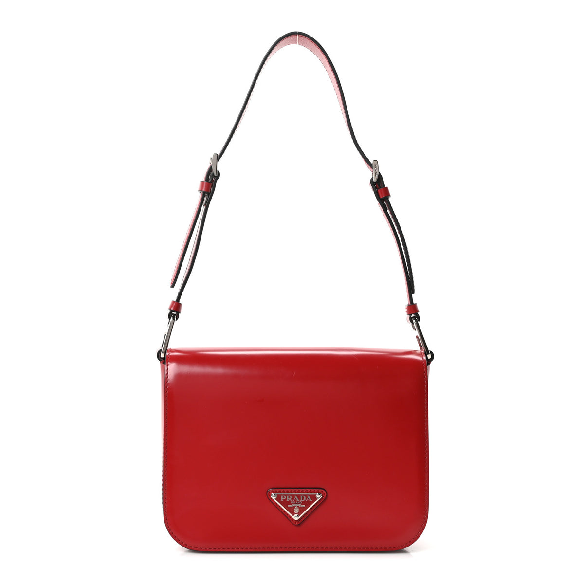 Prada Spazzolato Shoulder Bag Scarlatto 1 of 9