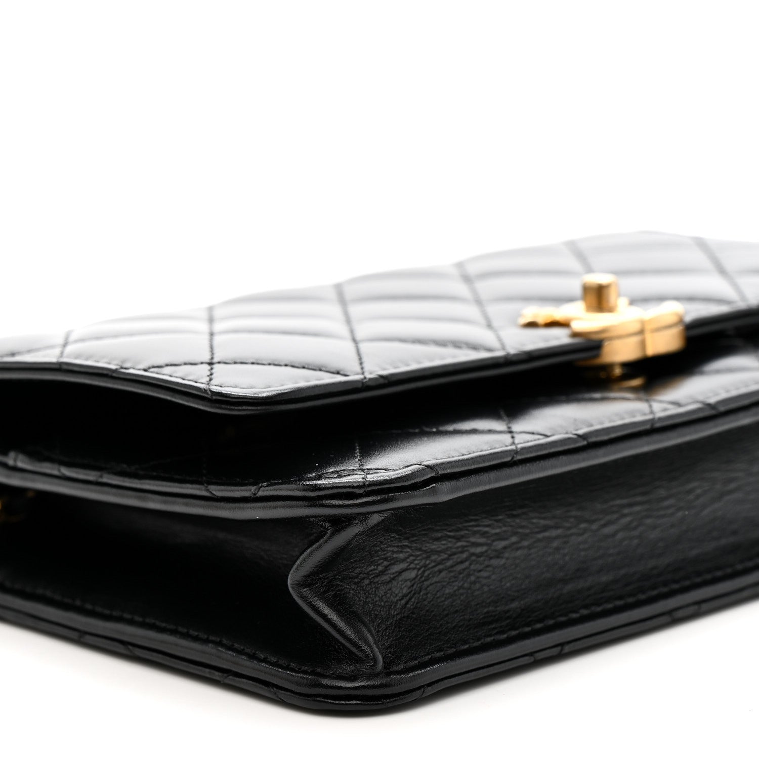 Chanel Calfskin Quilted Perfect Fit Wallet On Chain WOC Black 10 of 12