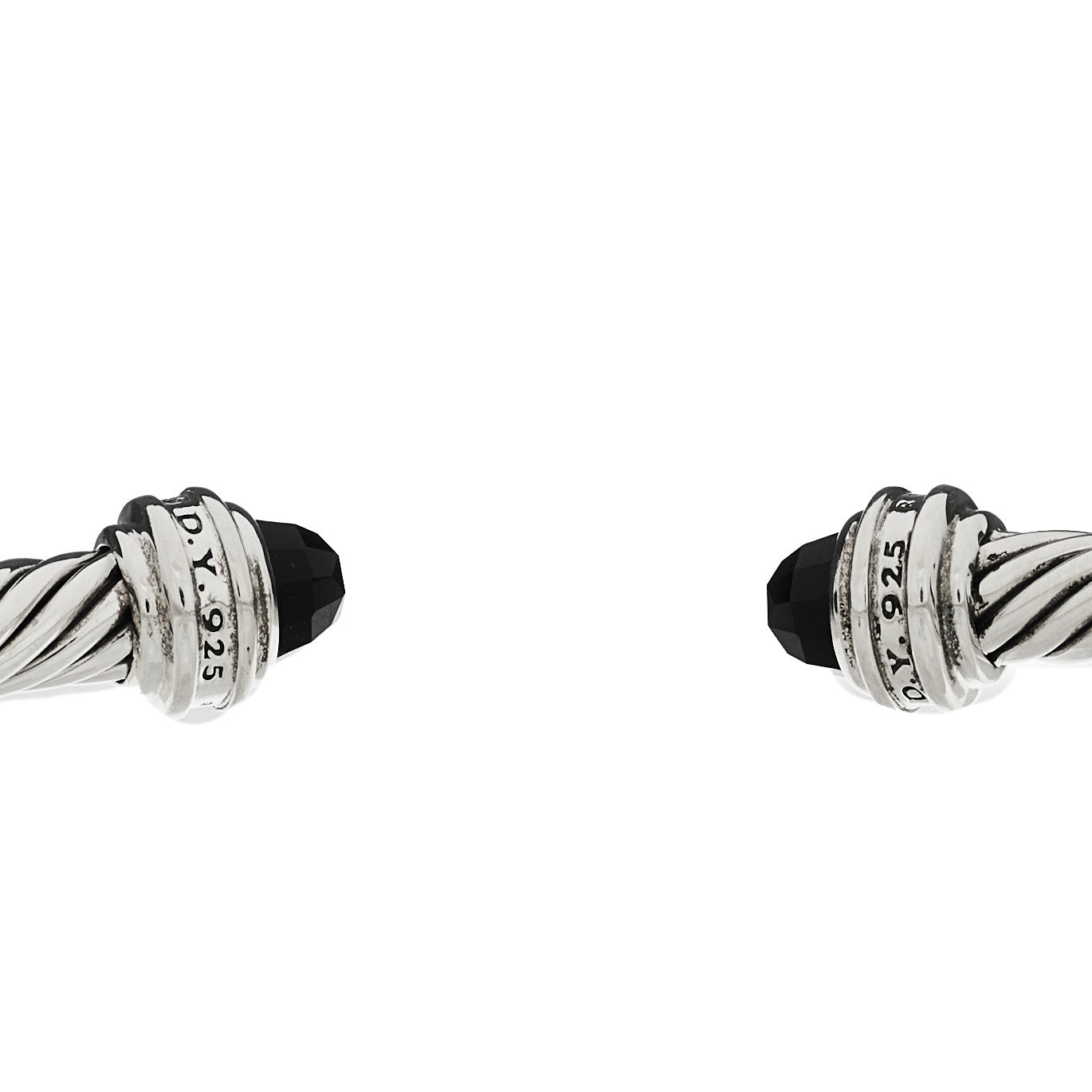 Sterling Silver Diamond Black Onyx 5mm Cable Classics Princess Bracelet