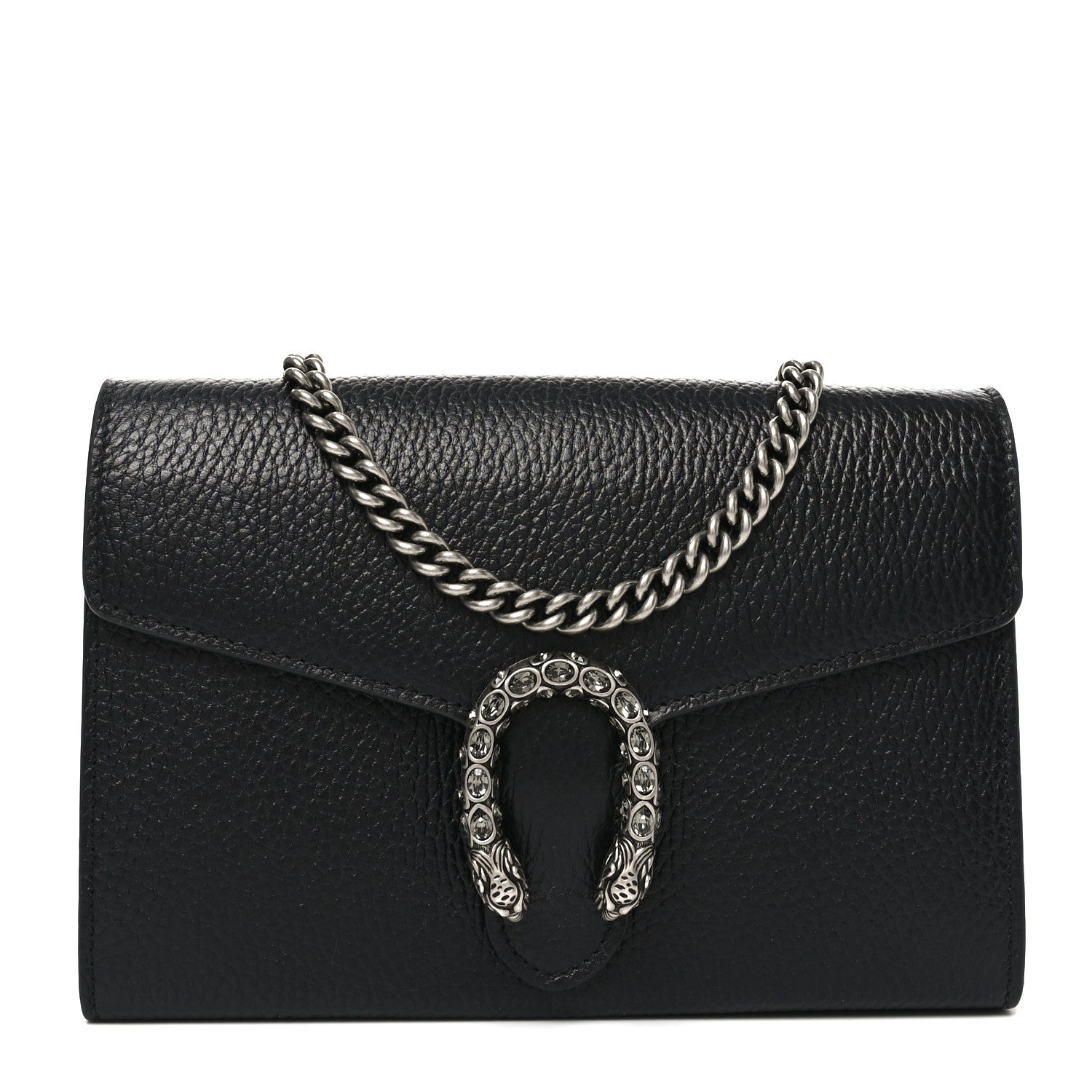 Gucci Calfskin Mini Dionysus Chain Wallet Black 1 of 10