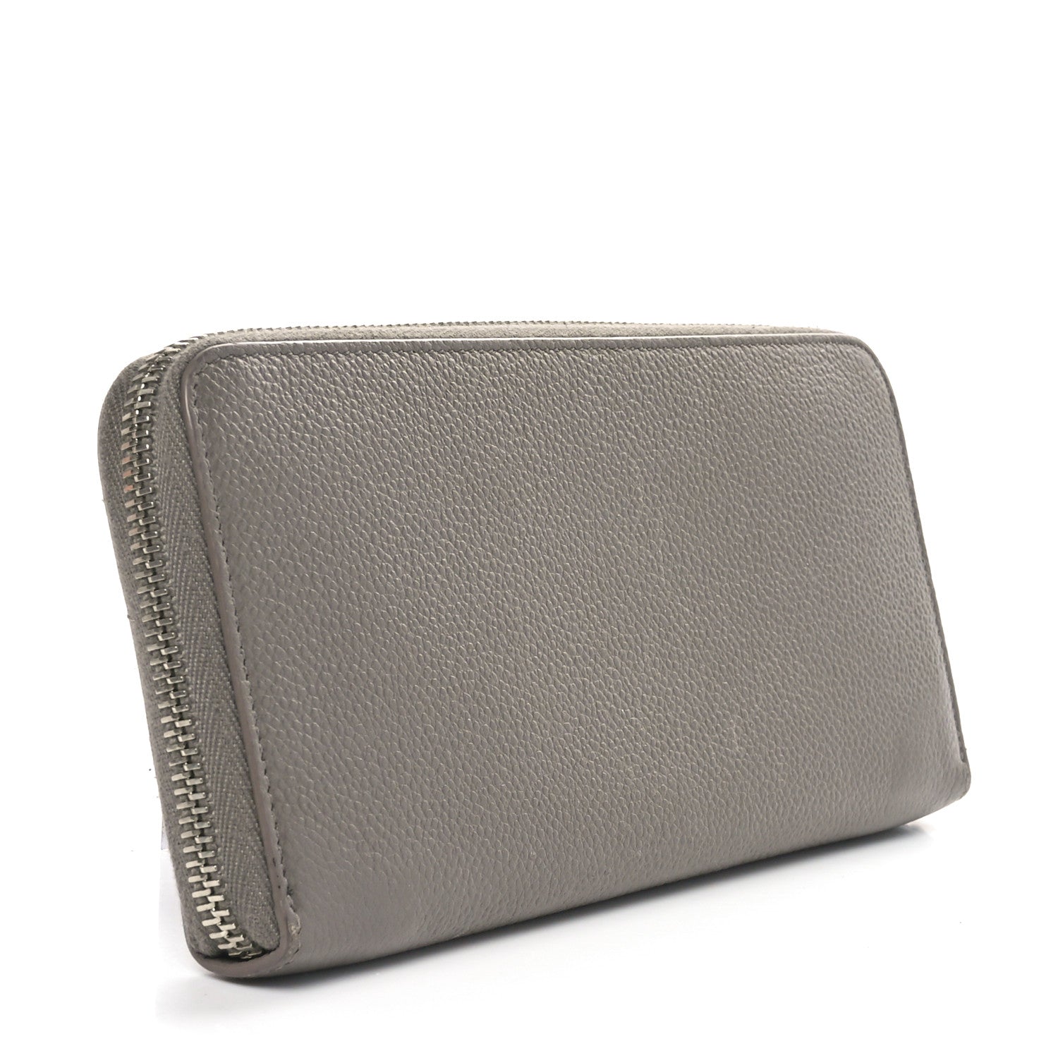 Saint Laurent Grained Calfskin Rive Gauche Zip Around Wallet Fog 3 of 9
