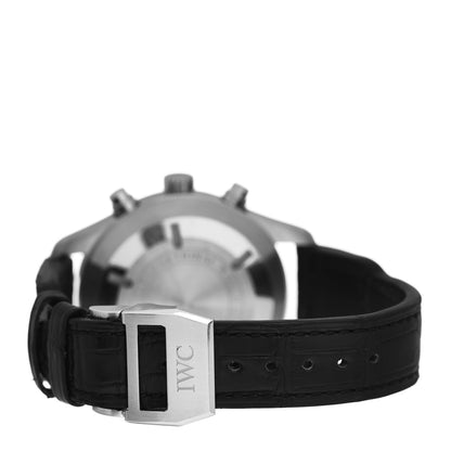 IWC Stainless Steel Alligator 46mm Double Chronograph Pilot Automatic Watch Black IW377801 3 of 4