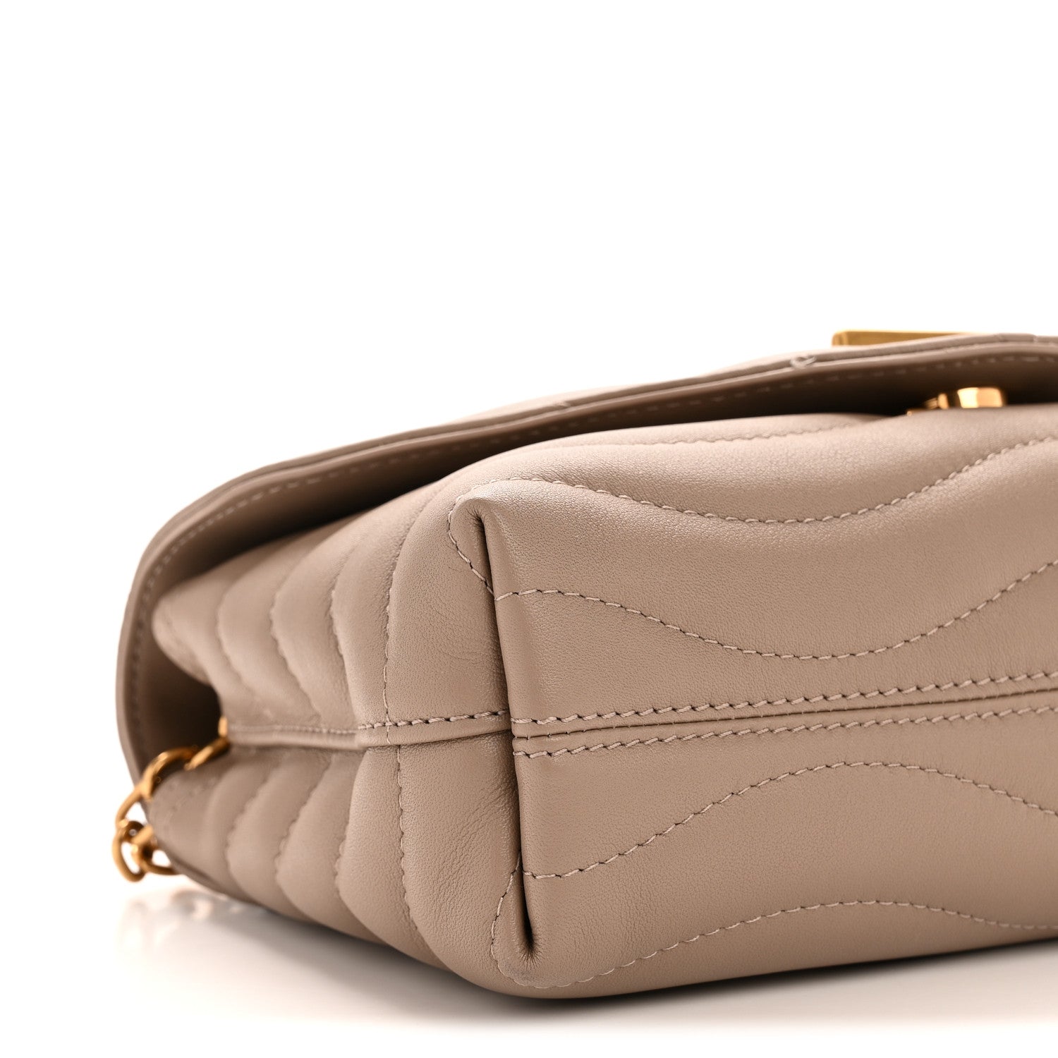 Louis Vuitton Calfskin LV New Wave Chain Bag Taupe 1813298