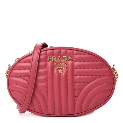 Prada Soft Calfskin Impunture Diagramme Chain Crossbody Peonia 1 of 10