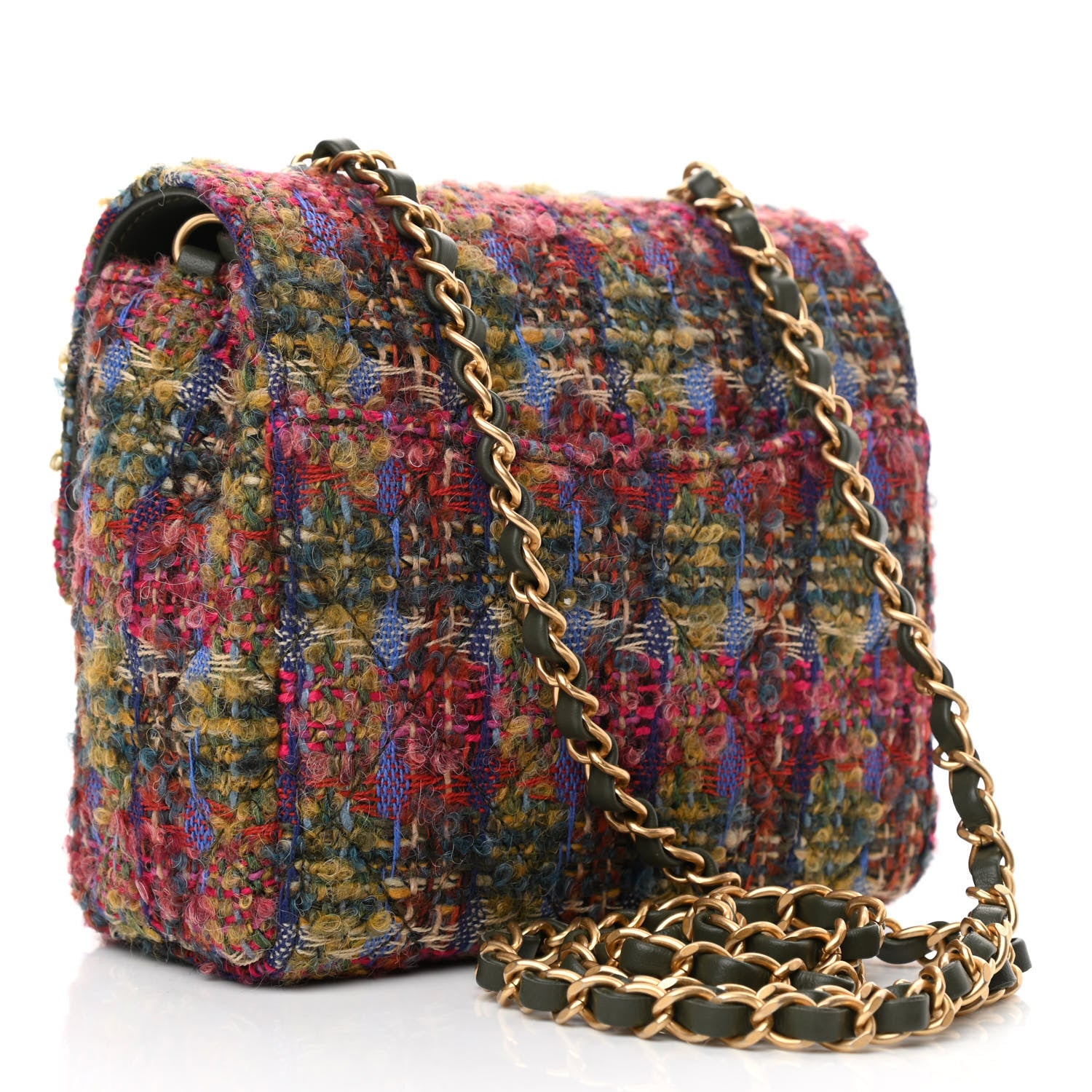 Chanel Tweed Quilted Mini Square Flap Multicolor 3 of 11