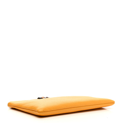 Gucci Calfskin Large Bamboo Clutch Yellow 4 of 7