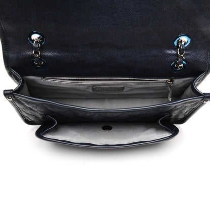 Chanel Caviar Quilted Medium French Riviera Flap Dark Navy Blue 5 of 8