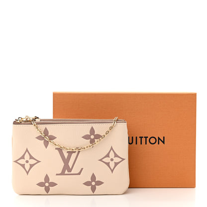 Louis Vuitton Empreinte Monogram Giant Double Zip Pochette Creme Bois de Rose 11 of 11