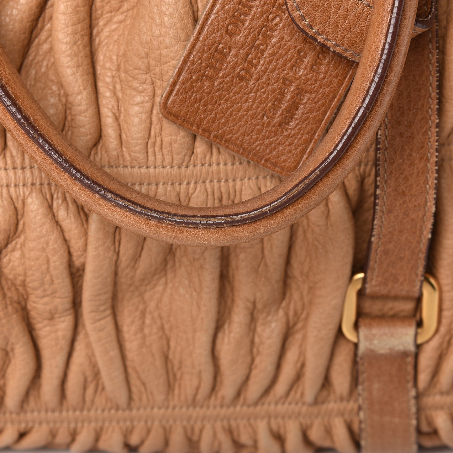 Cervo Deerskin Gaufre Dome Satchel Naturale