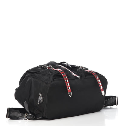 Prada Nylon New Vela Studded Backpack Black Fuoco 4 of 10