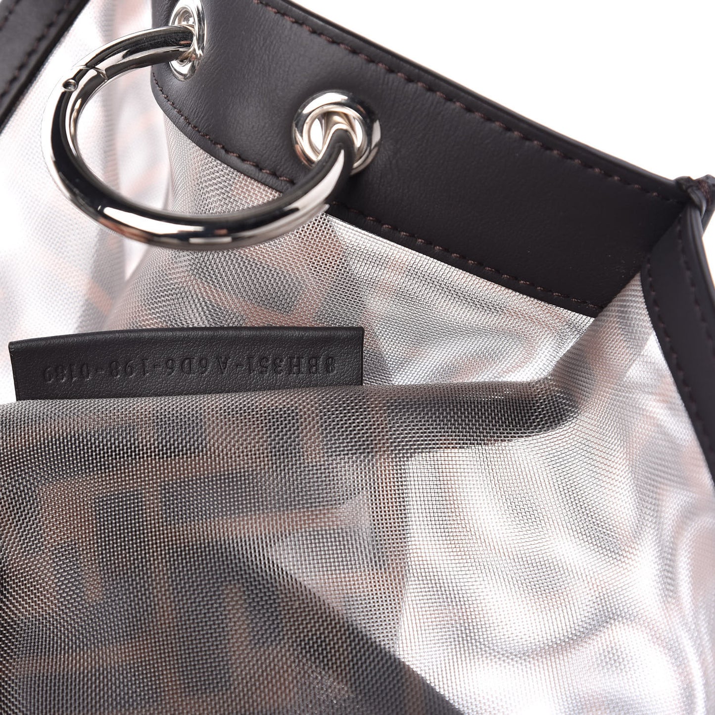 Mesh Vitello Century Cuoio FF 1974 Large Runaway Shopper Tote Marrone Black Ebano
