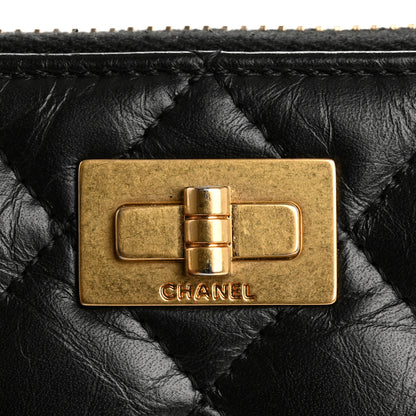 Chanel Aged Calfskin Quilted Reissue Large Gusset Zip Around Wallet Black 10 of 13