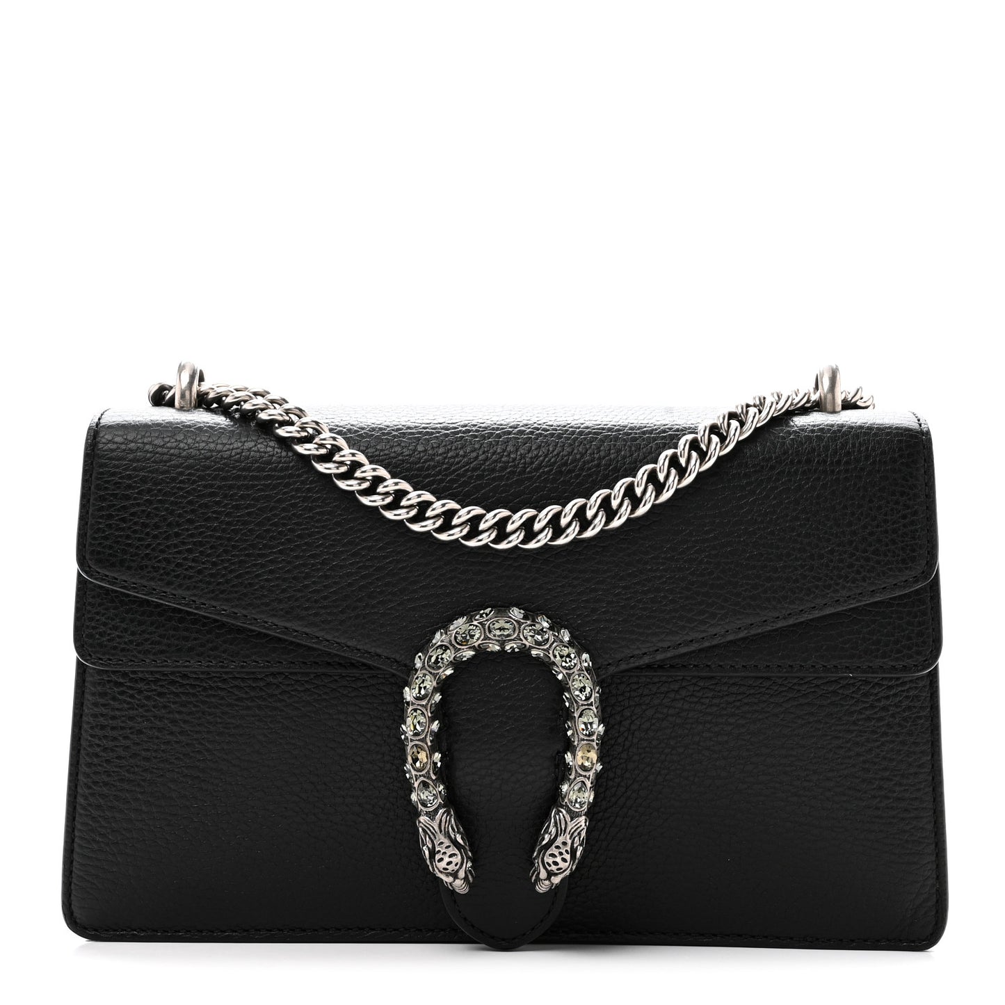 Pebbled Calfskin Small Dionysus Shoulder Bag Black