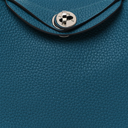 Hermes Taurillon Clemence Mini Lindy 20 Vert Bosphore 8 of 11