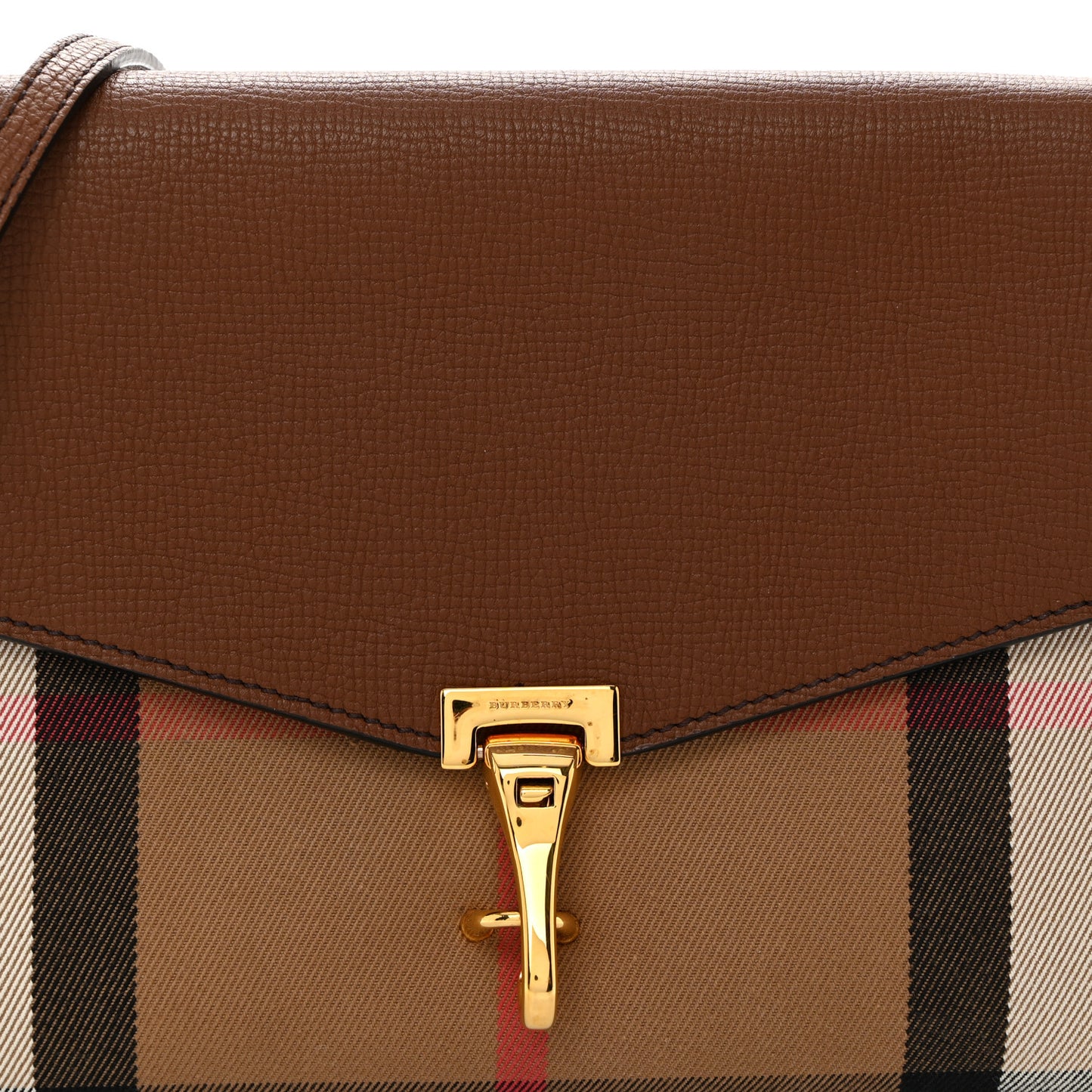 Derby Calfskin House Check Small Macken Crossbody Bag Tan