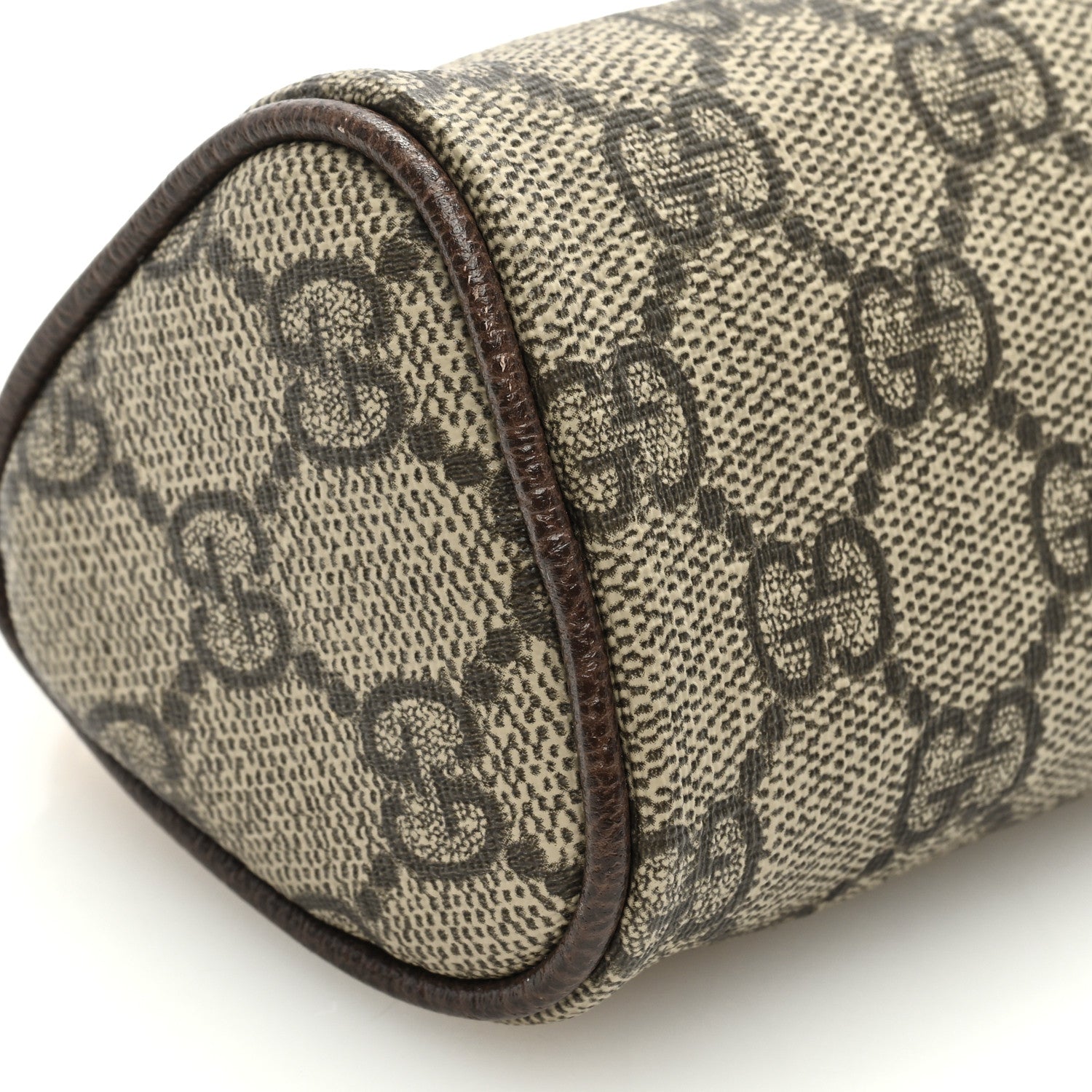 Gucci GG Supreme Monogram Strawberry Retro Interlocking G Barrel Coin Purse Beige Ebony 7 of 9