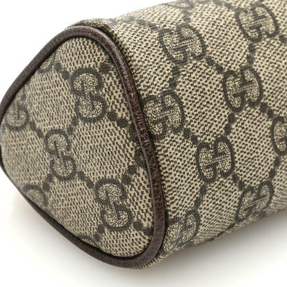 Gucci GG Supreme Monogram Strawberry Retro Interlocking G Barrel Coin Purse Beige Ebony 7 of 9