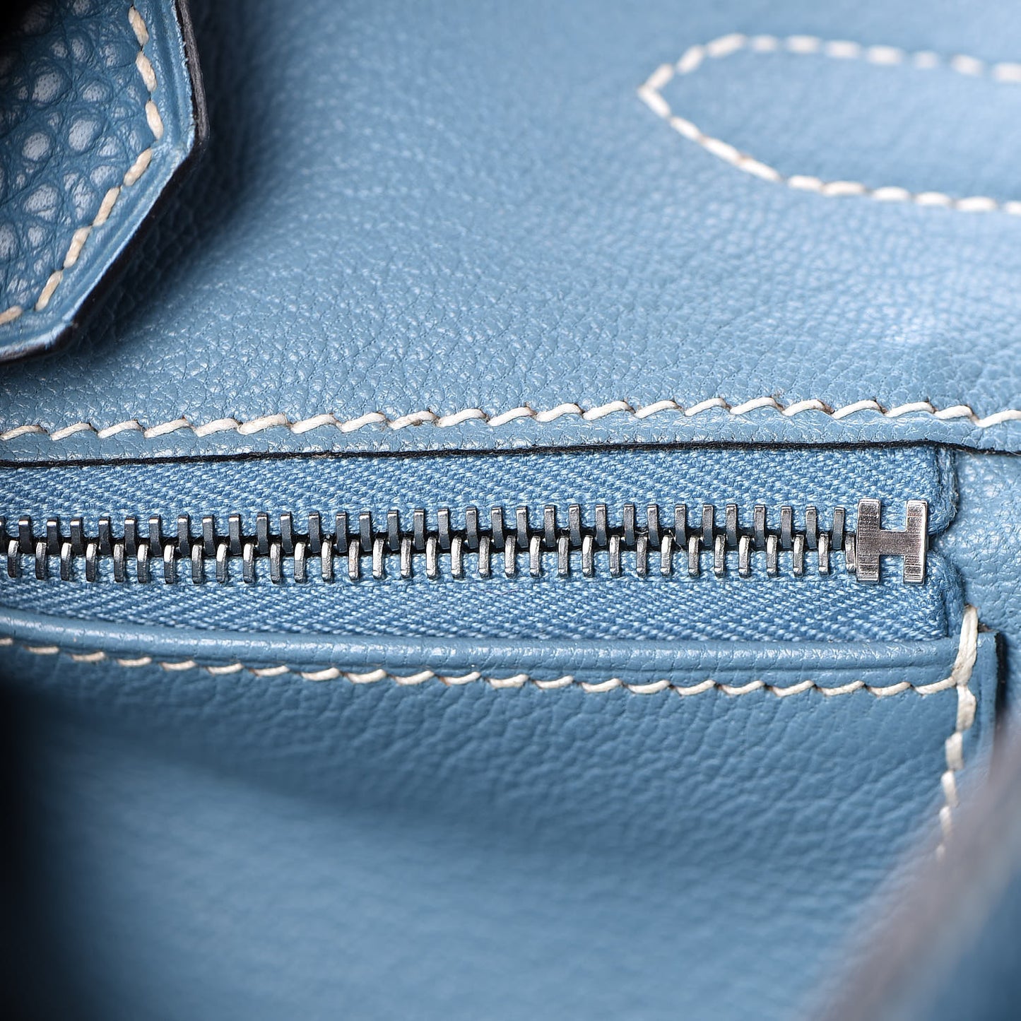 Taurillon Clemence Birkin 30 Blue Jean