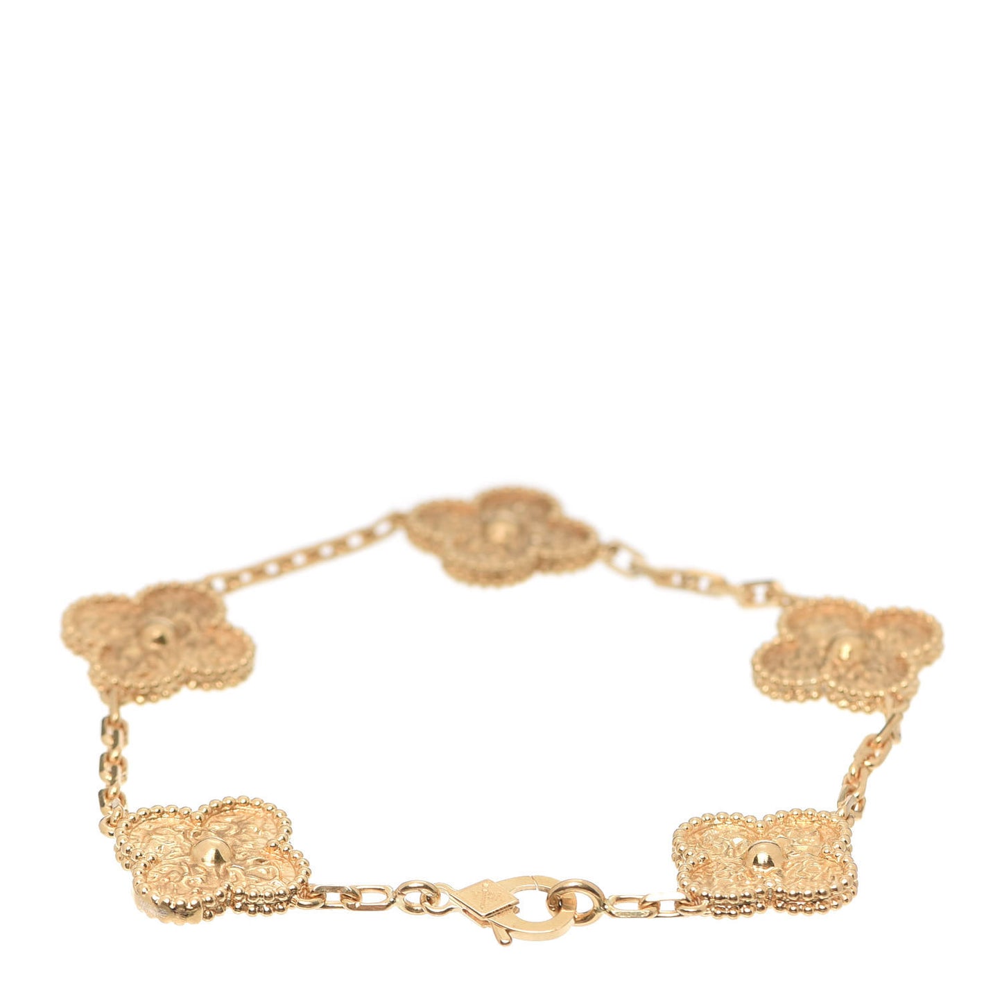 18K Yellow Gold 5 Motifs Vintage Alhambra Bracelet