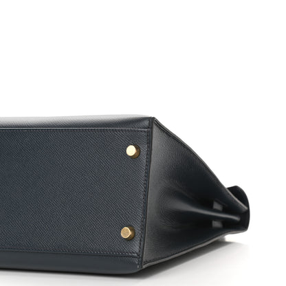 Hermes Courchevel Kelly Sellier 32 Bleu Marine 10 of 10
