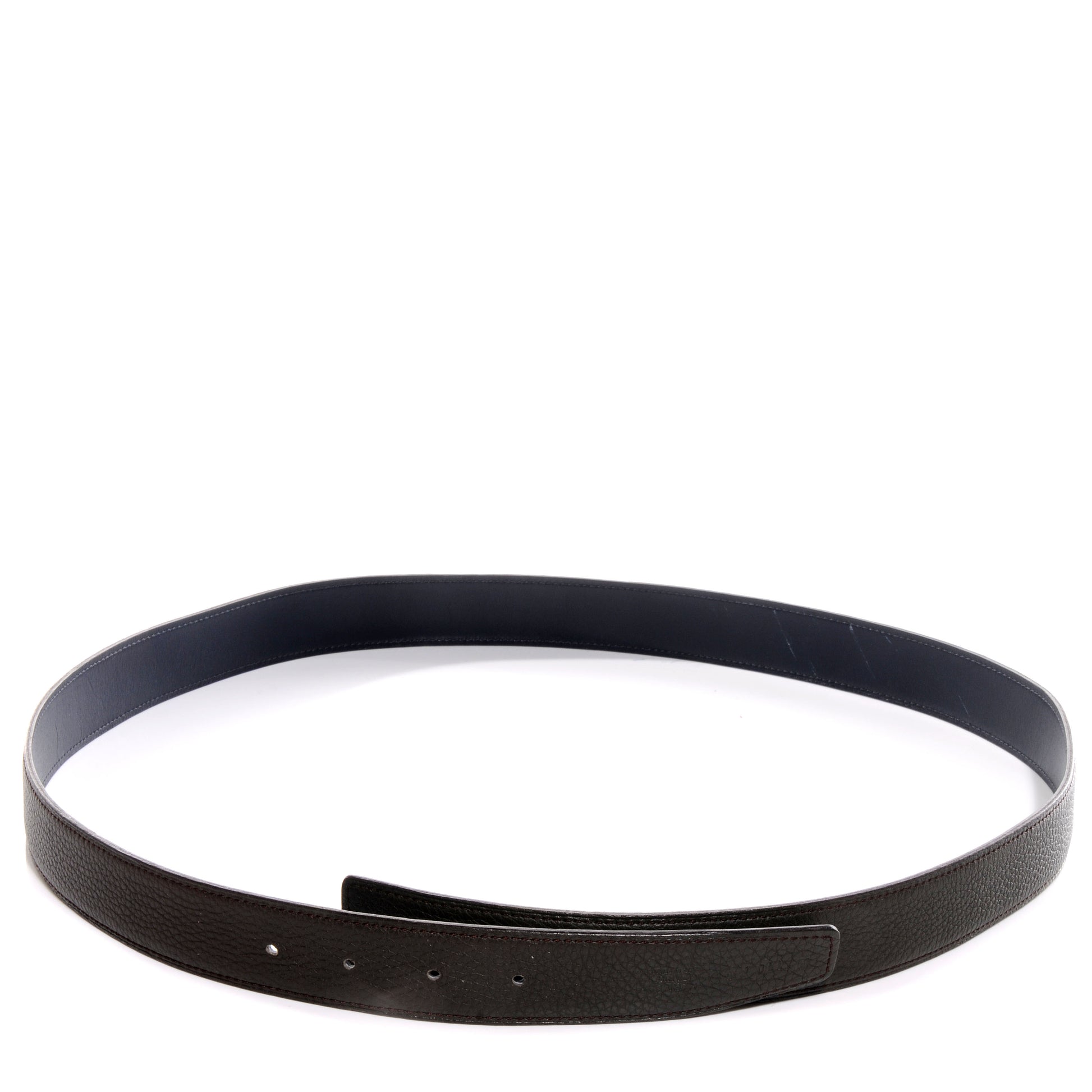 Hermes Taurillon Clemence Box Reversible 32mm Belt Strap 110 Vert Caucase Indigo 1 of 4