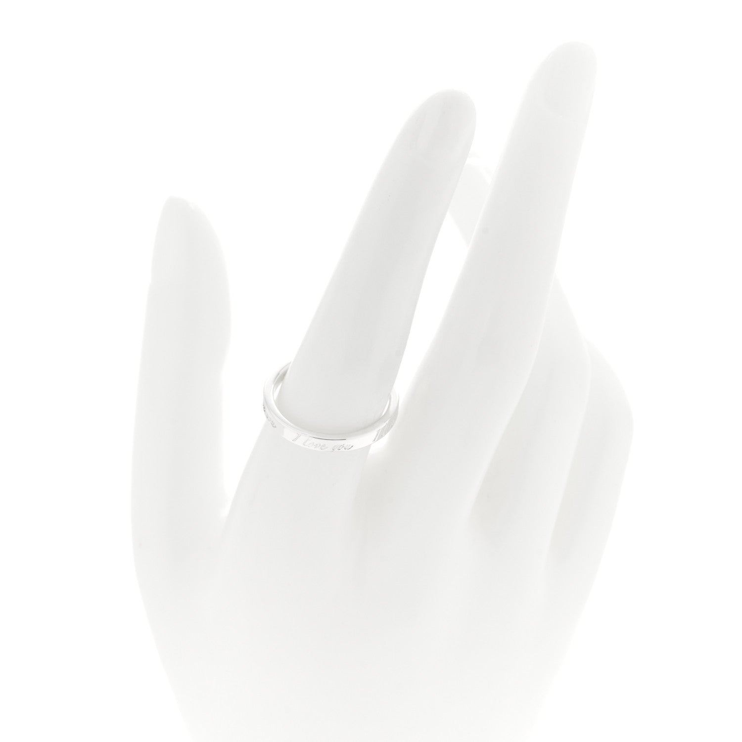 Tiffany Sterling Silver I Love You Band Ring 56 7.75 2 of 4