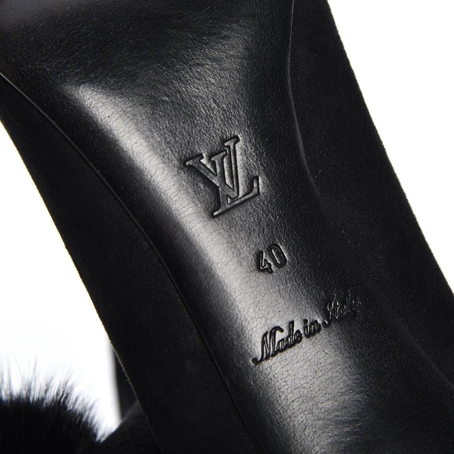 Suede Fur Pom Pumps 40 Black