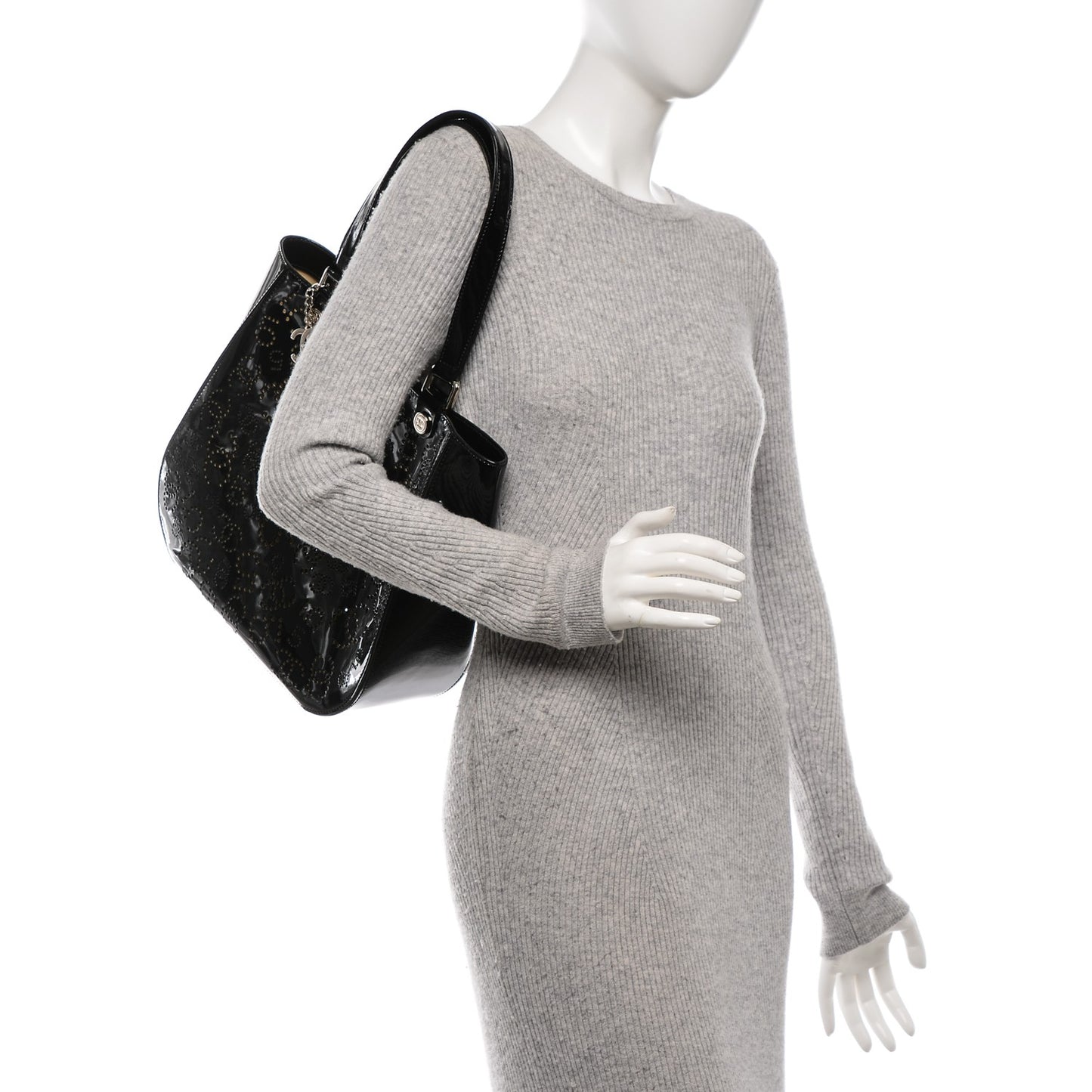 Patent Perforated CC N°5 Tote Black