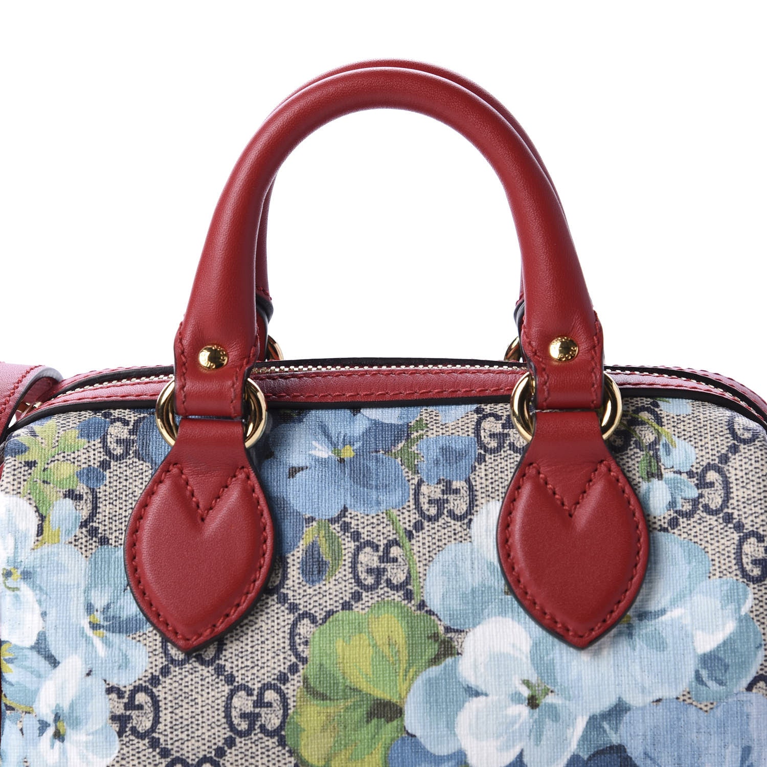 Gucci GG Supreme Monogram Blooms Mini Boston Navy Blue Hibiscus 12 of 12