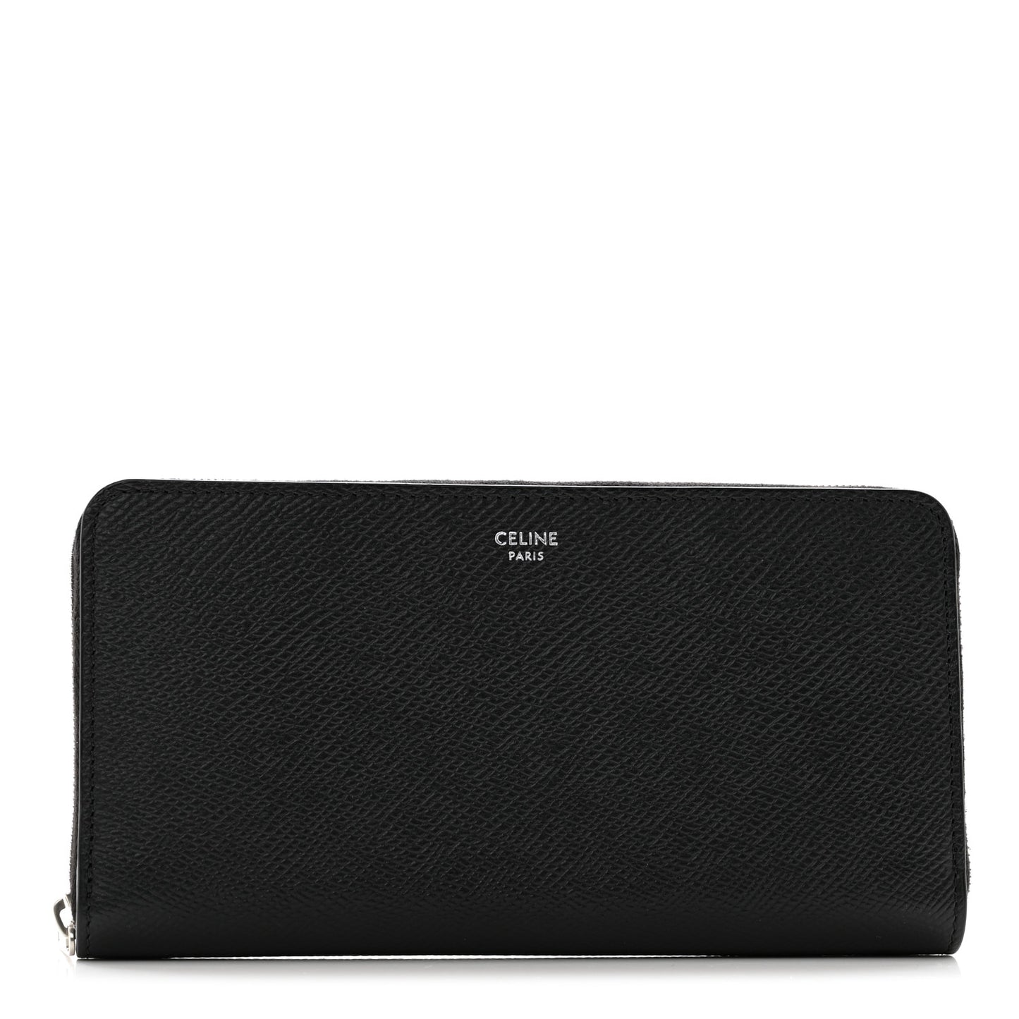 Calfskin Large Zip Around Multifunction Wallet Black