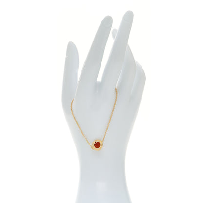 Tiffany 18K Yellow Gold Diamond Carnelian T Circle Bracelet 2 of 5