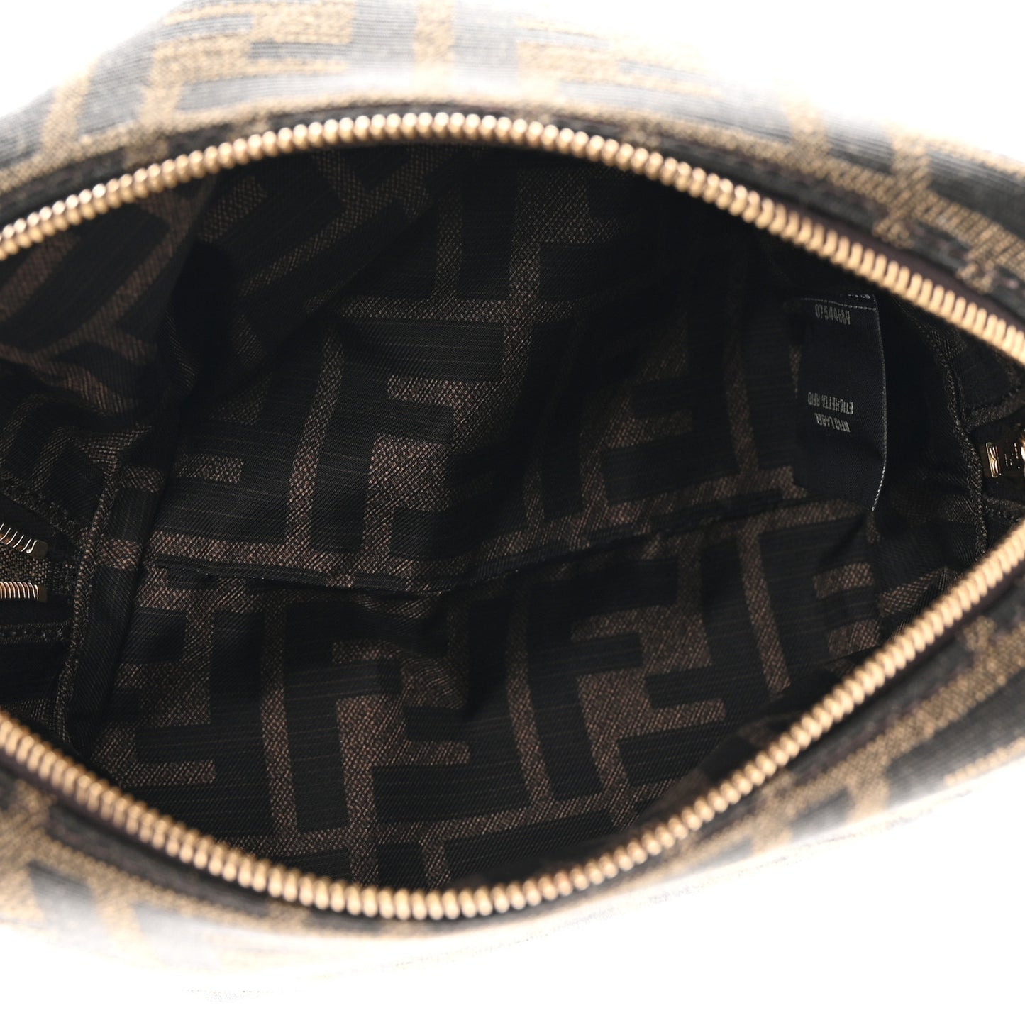 Fabric Jacquard FF 1974 Small Trapezoid Beauty Pouch Tobacco Moro Black