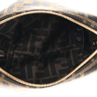 Fendi Fabric Jacquard FF 1974 Small Trapezoid Beauty Pouch Tobacco Moro Black 5 of 9