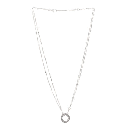 Cartier 18K White Gold 2 Diamond LOVE Necklace 3 of 4