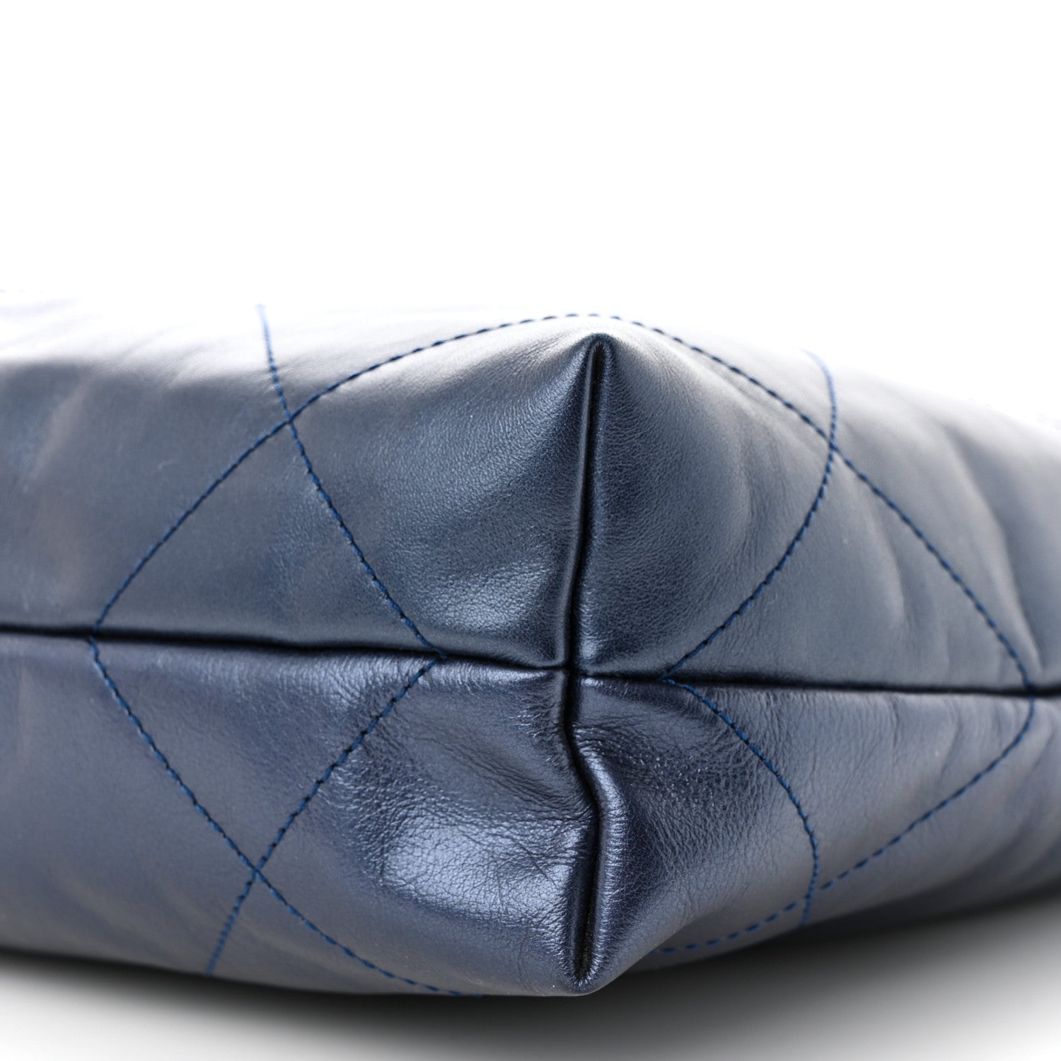 Chanel Metallic Calfskin Quilted Small Chanel 22 Navy Blue 11 of 12