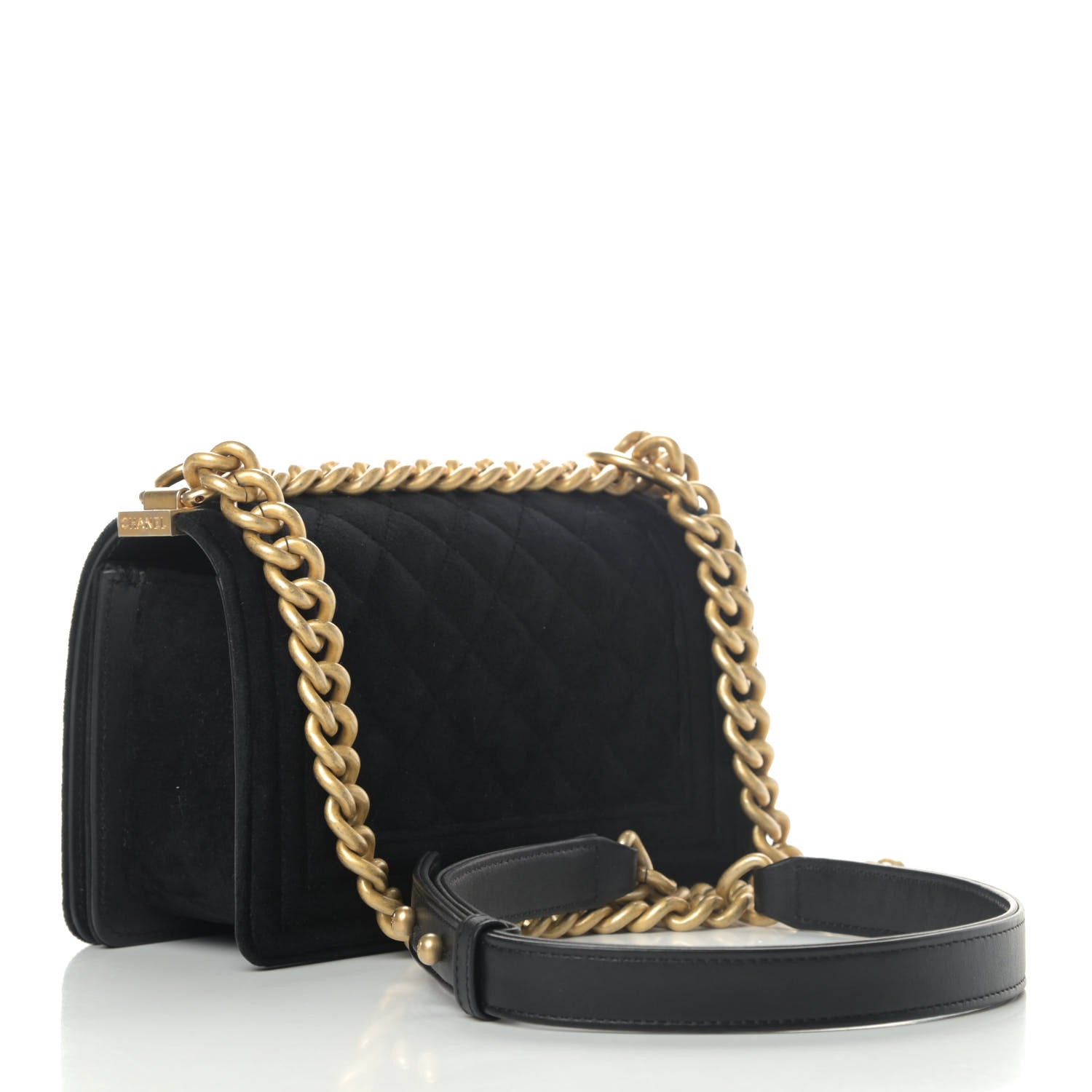 Chanel Velvet Strass Quilted Small Boy Flap Black 2 of 5
