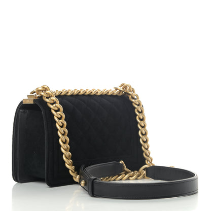 Chanel Velvet Strass Quilted Small Boy Flap Black 2 of 5