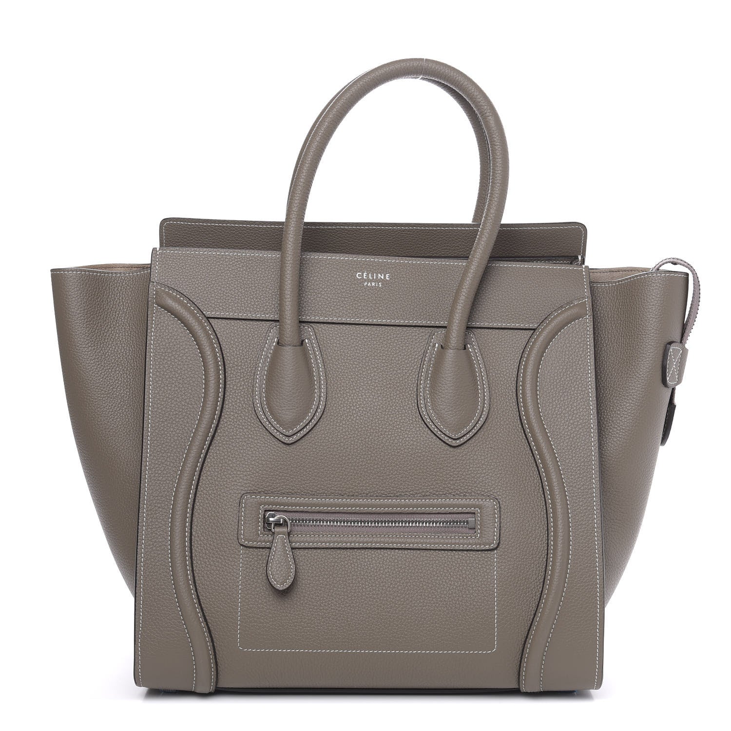 Celine Drummed Calfskin Mini Luggage Souris 1 of 11