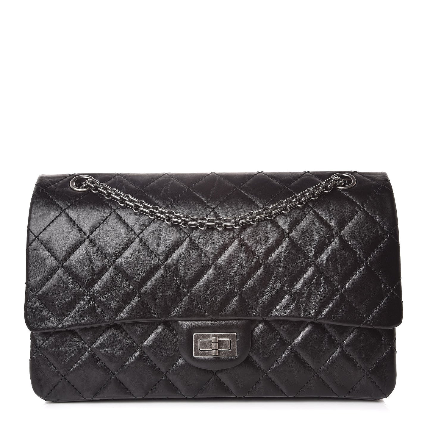 Aged Calfskin Quilted 2.55 Reissue 226 Flap Black