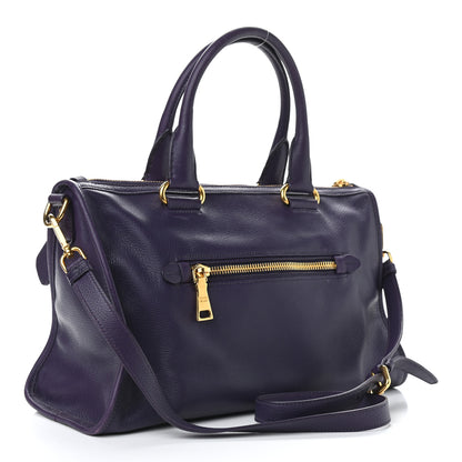 Prada Vitello Daino Shopping Satchel Uva 3 of 11