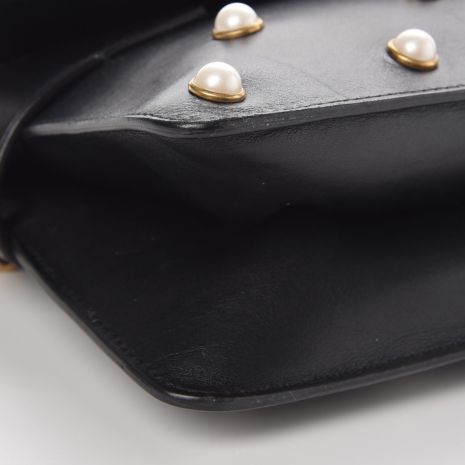 Gucci Nappa Pearl Studded Mini Queen Margaret Broadway Shoulder Bag Black 12 of 13
