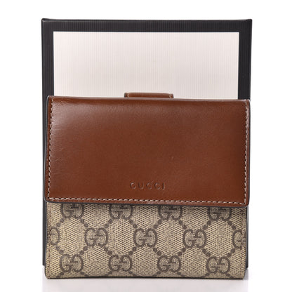 Gucci GG Supreme Monogram French Flap Wallet Brown 8 of 8