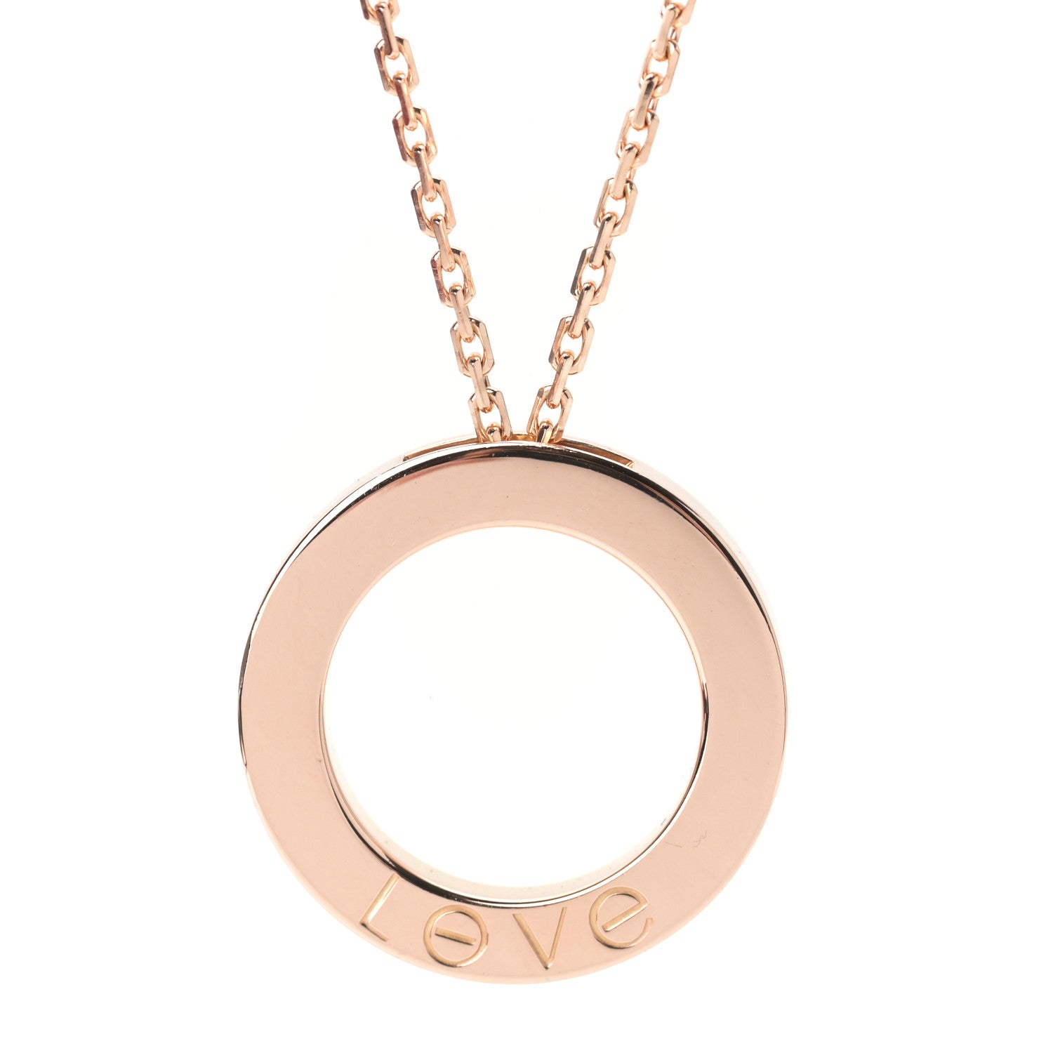 Cartier 18K Pink Gold Diamond LOVE Paved Necklace 4 of 6