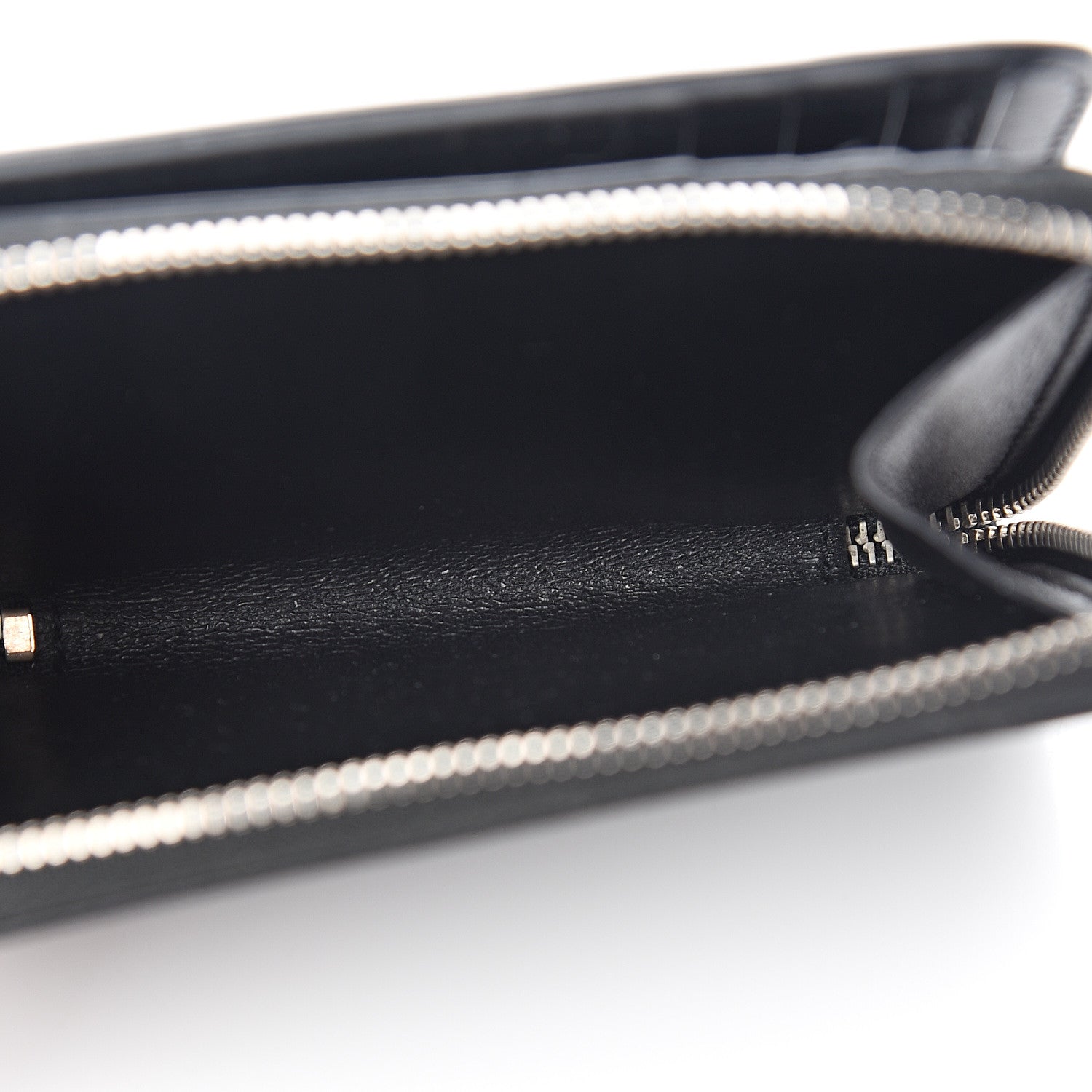 Saint Laurent Calfskin Love Patchwork Compact Zip Around Wallet Black 7 of 8