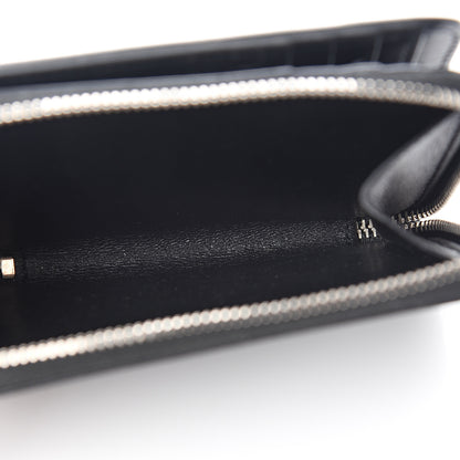 Saint Laurent Calfskin Love Patchwork Compact Zip Around Wallet Black 7 of 8