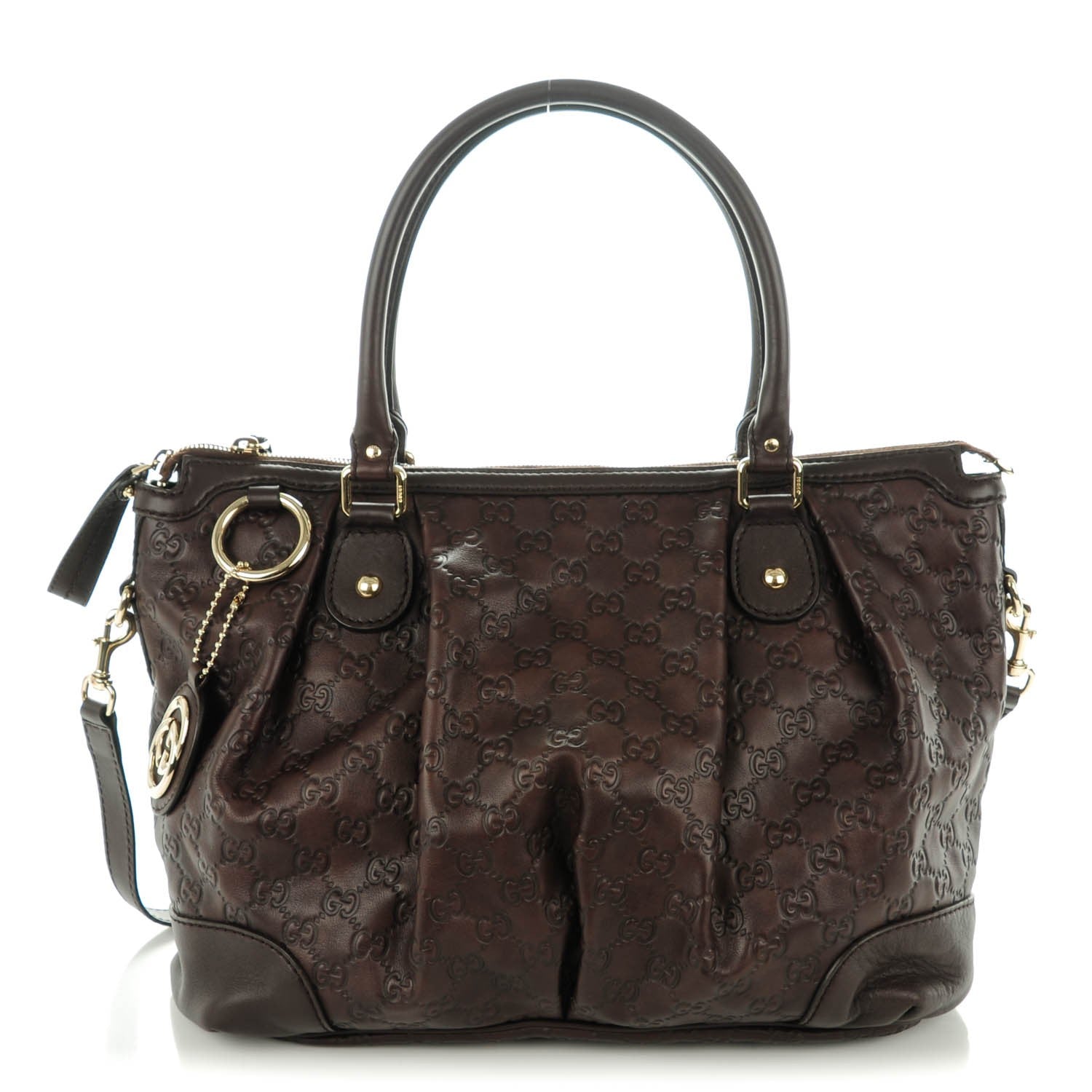 Gucci Guccissima Large Sukey Top Handle Bag Chocolate 1 of 7